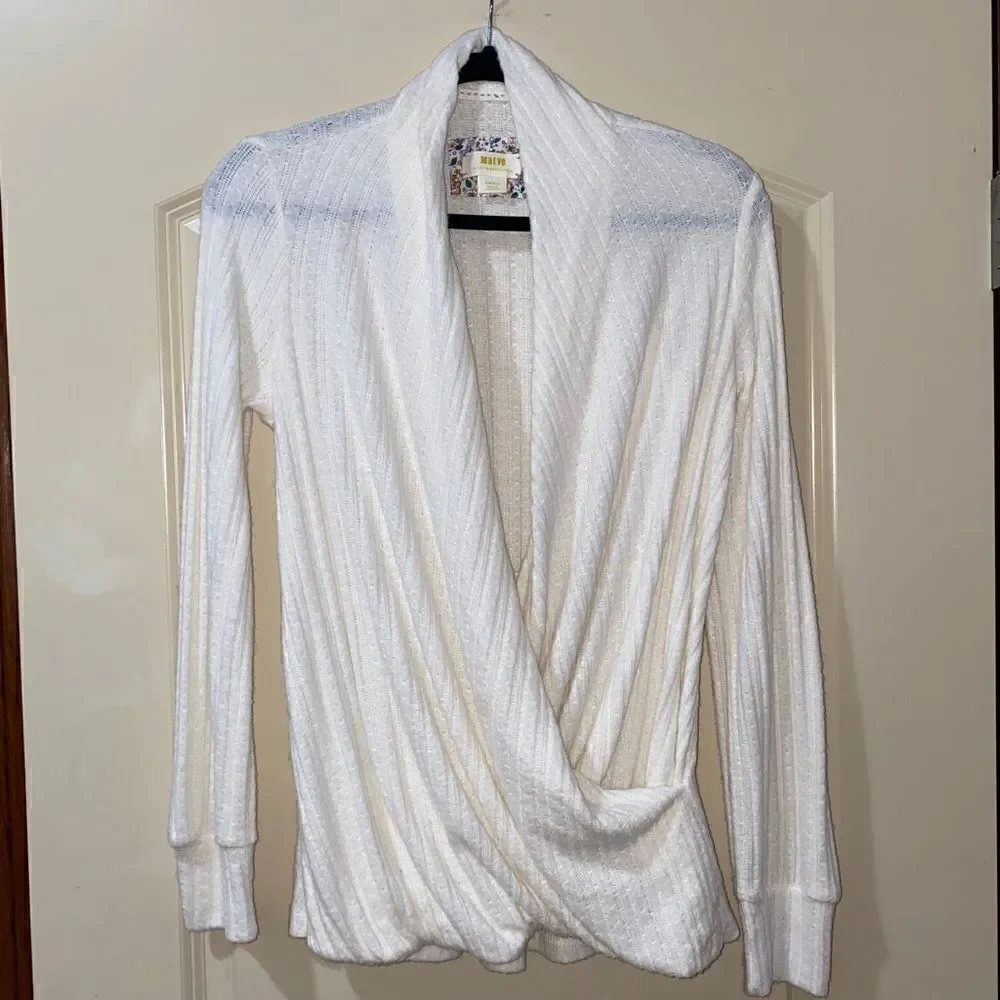 ANTHROPOLOGIE MAEVE Long Sleeve Maeve Tunic Sweater Cream Women’s Size Small